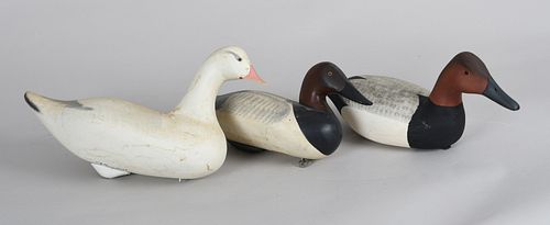 Three Working Hand-Painted Duck Hunting Decoys