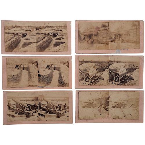 Rare Set of Twelve Civil War Stereoviews of Rebel Batteries Along the James River, by William F. Browne