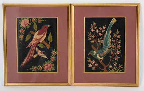 Pair of Persian Ornithological paintings