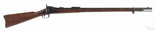 US model 1884 trapdoor Springfield rifle, 45-70 caliber, with a 32 5/8'' barrel. Serial #346150.