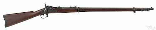 US model 1888 trapdoor Springfield single shot rifle, 45-70 caliber, with a 32 5/8'' barrel.