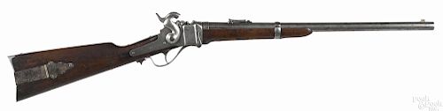 Sharps New Model 1863 saddle ring percussion carbine, .52 caliber, with a 22'' round barrel.