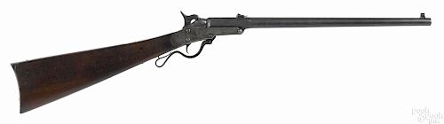 Maynard Second Model breech loading saddle ring carbine, .50 caliber, with a walnut stock