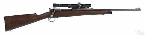 Winchester bolt action rifle, bore measures approximately .28 caliber