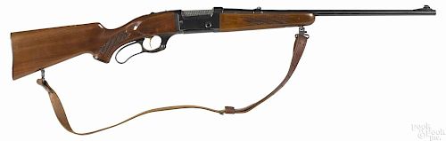 Savage model 99C lever action rifle, .308 caliber, with a detachable sling and swivels