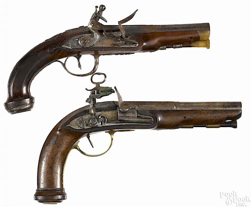 Two European pistols, to include a flintlock, approximately .60 caliber