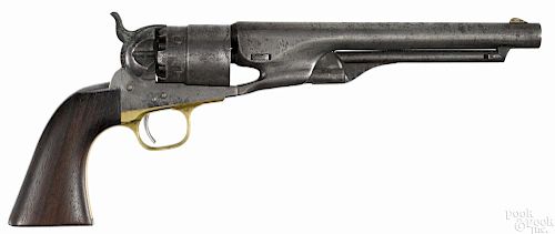 Colt Model 1860 Army percussion six-shot revolver, .44 caliber, with a three screw frame