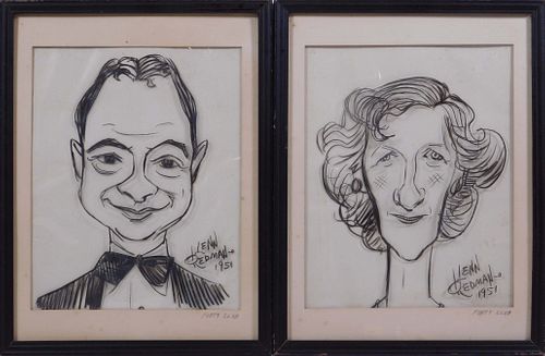 Lenn Redman: Forty Club Pair of Caricatures