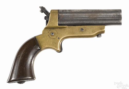 Sharps model 2A four-barrel pepperbox pistol, .30 caliber, with 3'' barrels. Serial #787.