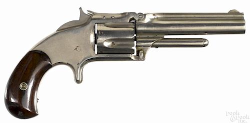 Smith & Wesson Number 1 1/2 revolver, .32 caliber, nickel-plated with birdhead grips