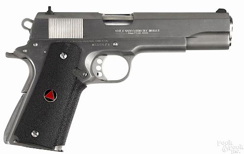 Colt Delta Elite Government model stainless steel semi-automatic pistol, 10 mm