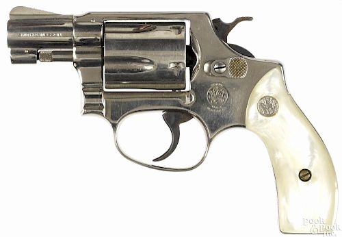 Smith & Wesson model 37 Airweight five-shot revolver, .38 caliber, nickel-plated