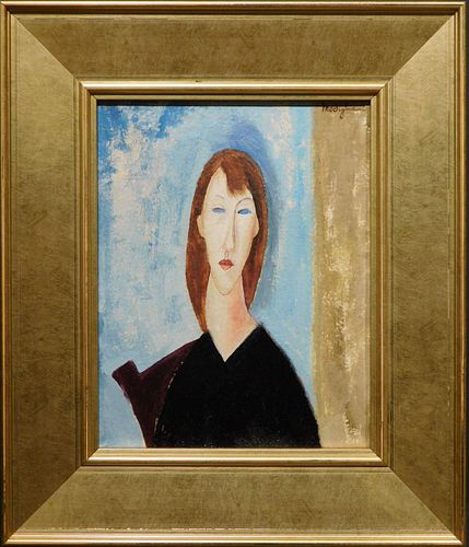 Amedeo Modigliani, Manner of: Portrait of a Woman with Blue Eyes