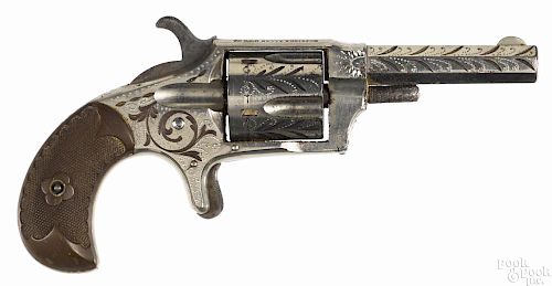 Hopkins and Allen Ranger No. 2, five-shot nickel-plated revolver, .32 caliber, with a spur trigger