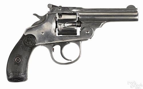 Acier Fondu Belgian made five-shot revolver, 9 mm, with checkered walnut grips