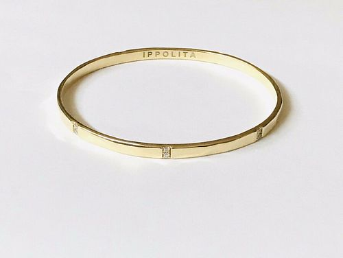 Ippolita 18k Yellow Gold Classico Senso Diamond Bangle Bracelet