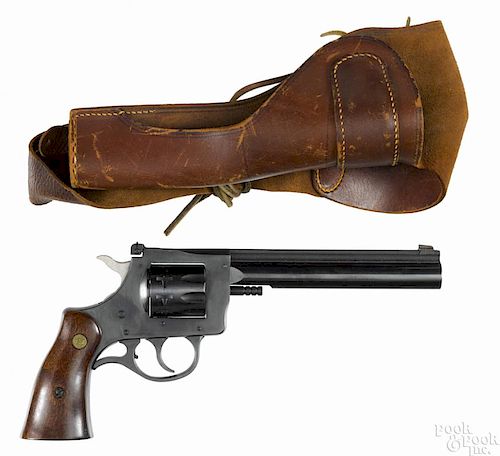 NEF R92 Ultra nine-shot revolver, .22 caliber, with a leather shoulder holster