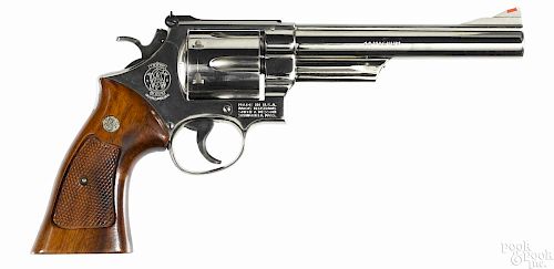 Smith & Wesson model 29-2 six-shot nickel-plated revolver, .44 magnum caliber