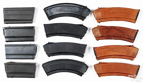 Military rifle magazines, to include four phenolic and four steel AK-47 30-round magazines