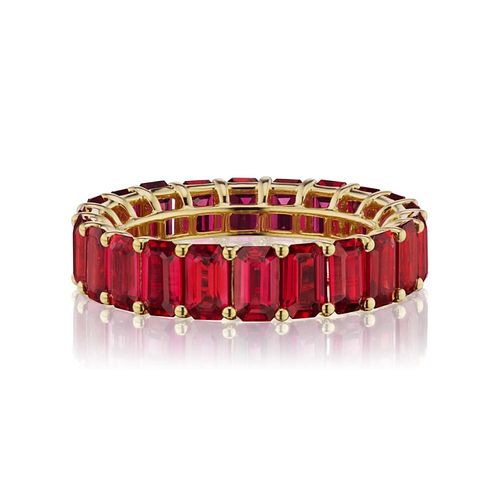 18K GOLD 7.0 CTTW RUBY ETERNITY BAND