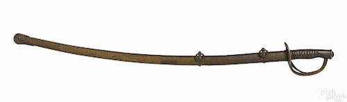US model 1860 Ames cavalry saber, dated 1863, with a wire wrapped handle, blade - 43 3/4'' l.