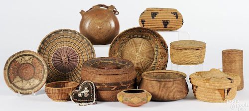 Eleven Native American Indian baskets, early/mid 20th c., largest - 4 1/2'' h.