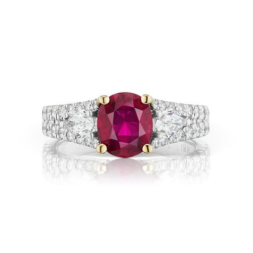 18K GOLD 3.3 CTTW UNHEATED RUBY RING