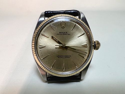 Rolex Oyster Perpetual 34~ Superlative Chronometer~ 14K Fluted Bezel~ Ref. 6567