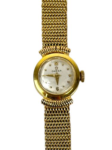 18K Gold Omega 18.9mm Ladies Watch & Band
