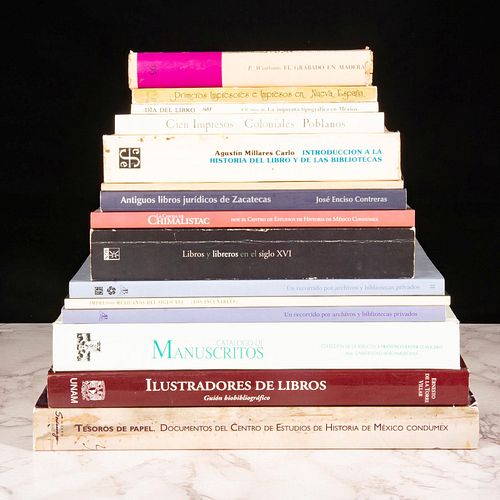 Libros sobre libros. Impresos Mexicanos del siglo XVI (Los Incunables) / Un Recorrido por archivos y bibliotecas privados. Pzs: 15.
