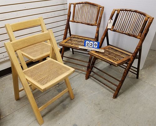 PR MAPLE FOLDING CHAIRS AND PR BAMBOO FOLDING CHAIRS
