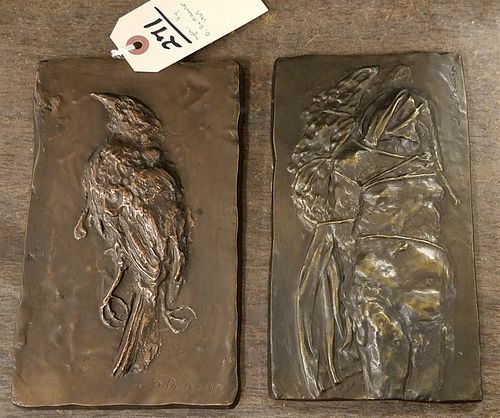PR LOW RELIEF COPPER PLAQUES BY D.DEMAURO 1969 CHRYSALIS 15/270 AND WINTER&apos;S HERD 4/270 8-1/2" X 5"