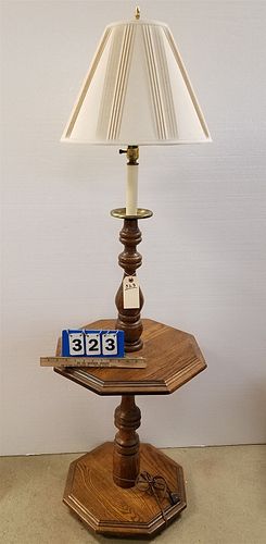 OAK TABLE/FLOOR LAMP 60"