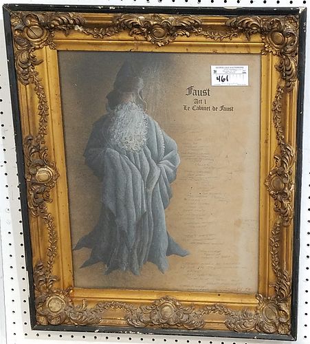FRAMED W/C GRAPHITE, COSTUME AND DESCRIPTION FOR FAUST ACT 1
