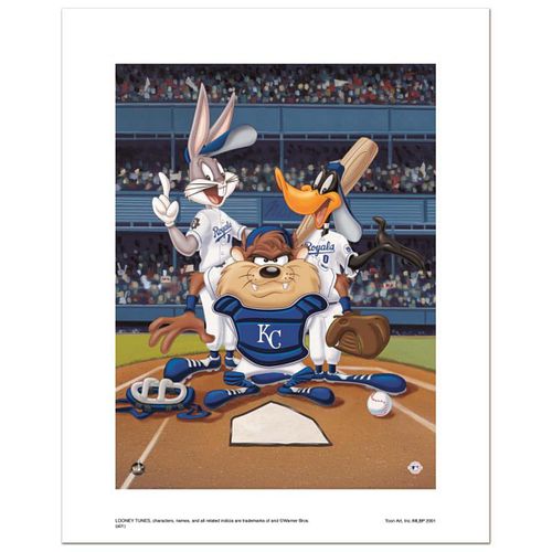 "At the Plate (Royals)" Numbered Limited Edition Giclee from Warner Bros. with Certificate of Authenticity.