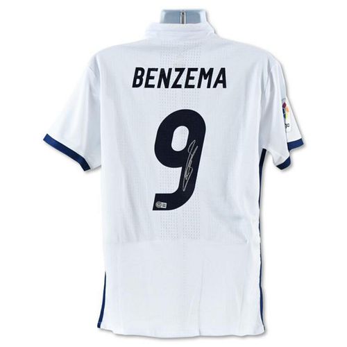 Real Madrid 16/17 Jersey Autographed by Professional Footballer, Karim Benzema with Certificate of Authenticity.
