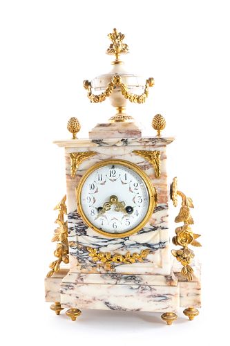 Antique French Marble Case Mantel Clock