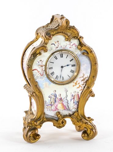 Viennese Rococo Revival Desk Clock