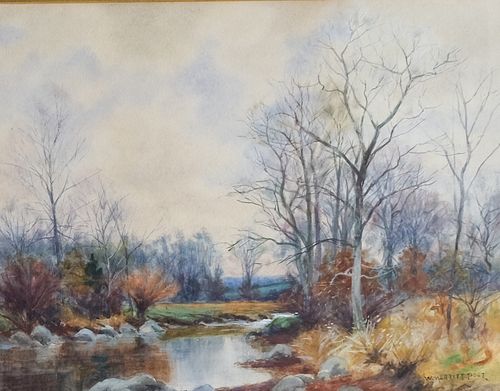 William Merritt Post, Watercolor Landscape