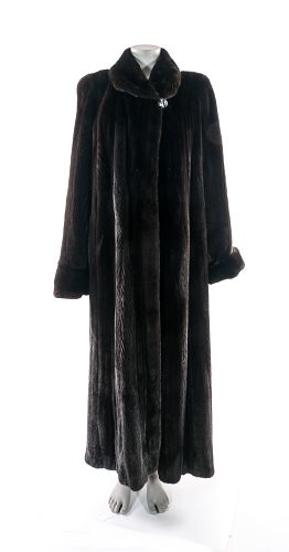 Full Length Ladies Dark Ranch Mink Coat