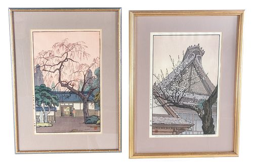 2 Toshi Yoshida Woodblock Prints - Blossoms