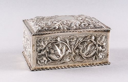 Victorian British Sterling Silver Box, ca. 1887