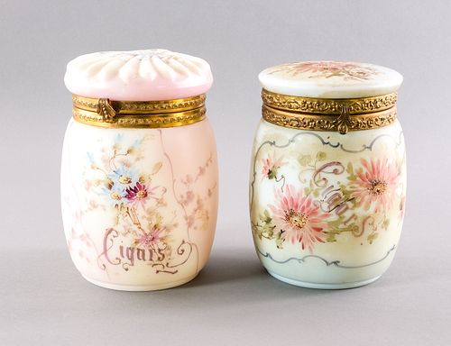 Two Wave Crest Humidors / Cigar Jars