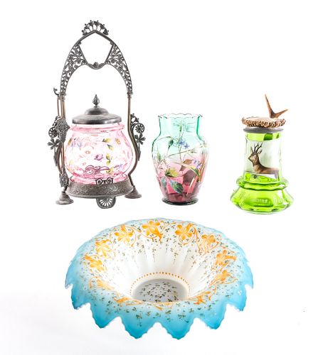 4 Pcs - Victorian Art Glass