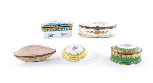5 Hand Painted Limoges Boxes