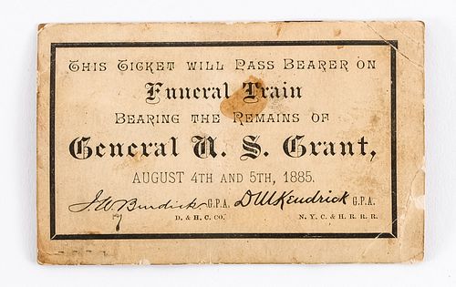 President Grant Funeral Train Ticket
