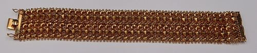 JEWELRY. Italian Wide 18kt Gold Bracelet.