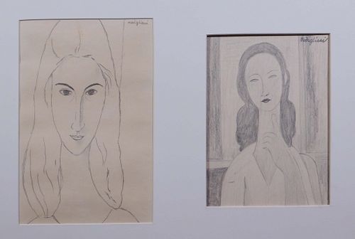 Amedeo Modigliani, In the Manner of : Two Portraits