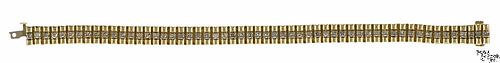 10K gold and diamond bracelet with a central row of fifty-six diamonds, 1.15ct TWD, 7 1/2'' l.