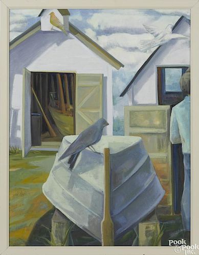 Lou Schellenburg (Pennsylvania 20th c.), three oil on canvas paintings